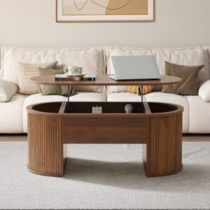 Wirrytor Lift Top Coffee Table with Storage and Open Storage Shelf